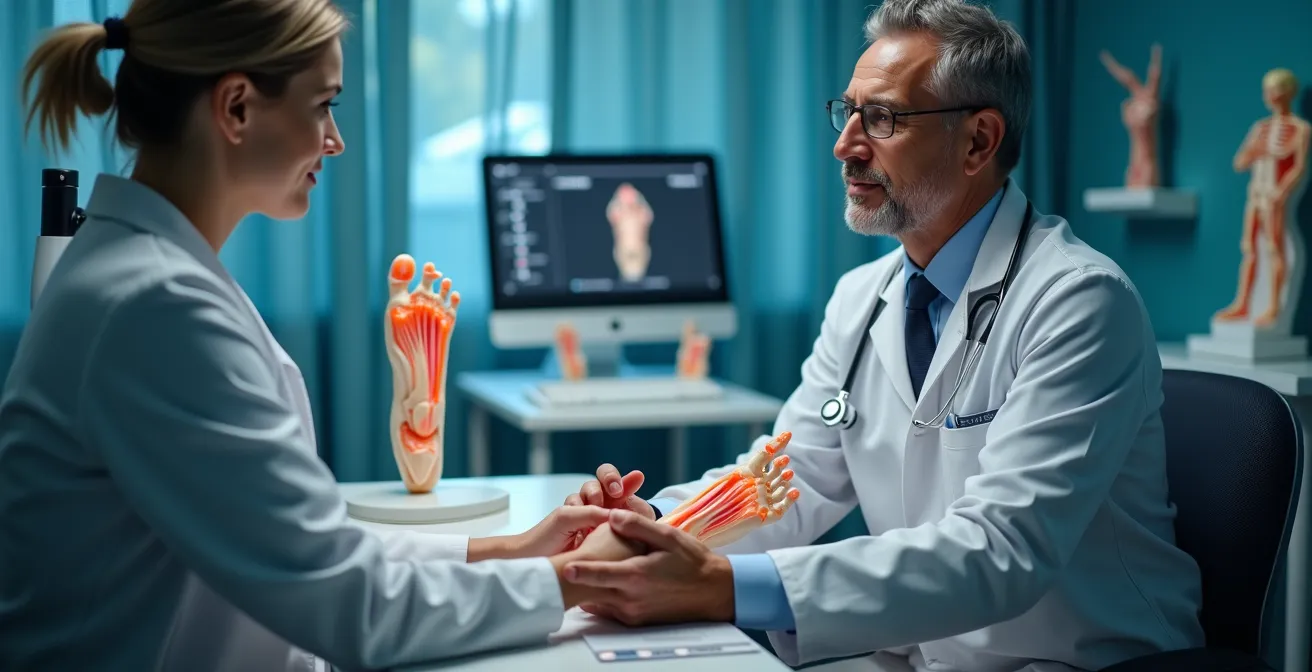 Consultation médicale spécialisée pour évaluation chirurgicale d'hallux valgus